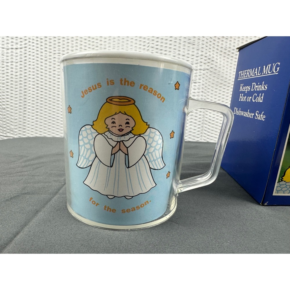 Vintage Mug n Mat Mates Thermal Angel Mug and Coaster Set Jesus Is The Reason